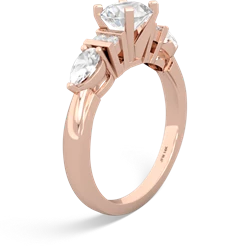 White Topaz 6Mm Round Eternal Embrace Engagement 14K Rose Gold ring R2005