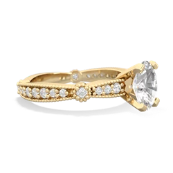 White Topaz Sparkling Tiara 8X6 Oval 14K Yellow Gold ring R26298VL