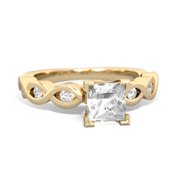Thumbnail for White Topaz Infinity Engagement 14K Yellow Gold ring R26315SQ - top view