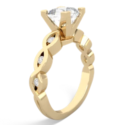 White Topaz Infinity 6Mm Princess Engagement 14K Yellow Gold ring R26316SQ