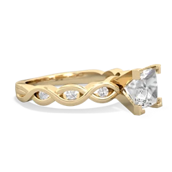 White Topaz Infinity 6Mm Princess Engagement 14K Yellow Gold ring R26316SQ