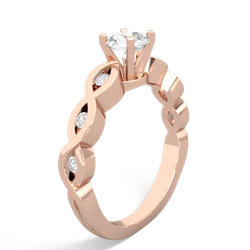 White Topaz Infinity 5Mm Round Engagement 14K Rose Gold ring R26315RD