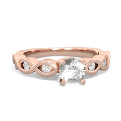 White Topaz Infinity 5Mm Round Engagement 14K Rose Gold ring R26315RD