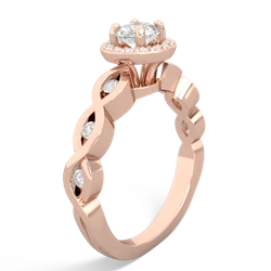 White Topaz Infinity Halo Engagement 14K Rose Gold ring R26315RH