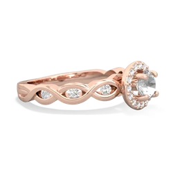 White Topaz Infinity Halo Engagement 14K Rose Gold ring R26315RH