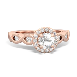 White Topaz Infinity Halo Engagement 14K Rose Gold ring R26315RH