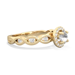 White Topaz Infinity Halo Engagement 14K Yellow Gold ring R26315RH