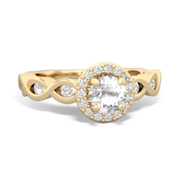 White Topaz Infinity Halo Engagement 14K Yellow Gold ring R26315RH