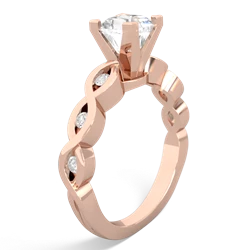 White Topaz Infinity 5Mm Square Engagement 14K Rose Gold ring R26315SQ