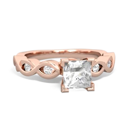 White Topaz Infinity 5Mm Square Engagement 14K Rose Gold ring R26315SQ