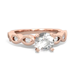 White Topaz Infinity 6Mm Round Engagement 14K Rose Gold ring R26316RD