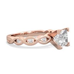 White Topaz Infinity 6Mm Princess Engagement 14K Rose Gold ring R26316SQ