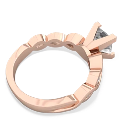 White Topaz Infinity 6Mm Princess Engagement 14K Rose Gold ring R26316SQ