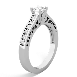 White Topaz Art Deco 14K White Gold ring R26355RD