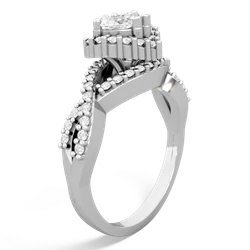 White Topaz Diamond Twist 14K White Gold ring R2640HRT