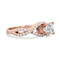 White Topaz Diamond Twist 5Mm Square Engagment  14K Rose Gold ring R26405SQ