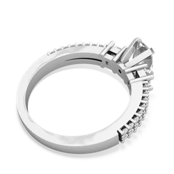 White Topaz Engagement 14K White Gold ring R26437VL