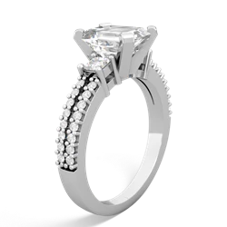 White Topaz Classic 8X6mm Emerald-Cut Engagement 14K White Gold ring R26438EM