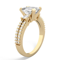 White Topaz Classic 8X6mm Emerald-Cut Engagement 14K Yellow Gold ring R26438EM