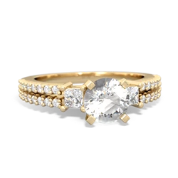 White Topaz Classic 6Mm Round Engagement 14K Yellow Gold ring R26436RD