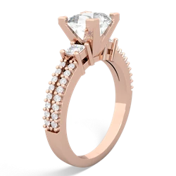 White Topaz Classic 6Mm Princess Engagement 14K Rose Gold ring R26436SQ