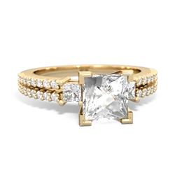 White Topaz Classic 6Mm Princess Engagement 14K Yellow Gold ring R26436SQ