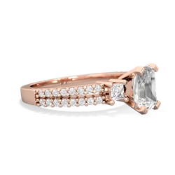 White Topaz Classic 7X5mm Emerald-Cut Engagement 14K Rose Gold ring R26437EM