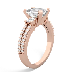 White Topaz Classic 8X6mm Emerald-Cut Engagement 14K Rose Gold ring R26438EM