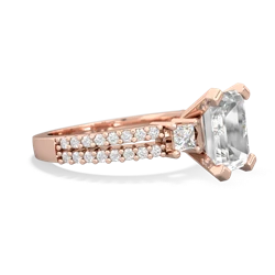 White Topaz Classic 8X6mm Emerald-Cut Engagement 14K Rose Gold ring R26438EM