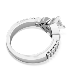 Thumbnail for White Topaz Celtic Knot Engagement 14K White Gold ring R26445SQ - front view
