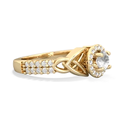 White Topaz Celtic Knot Halo 14K Yellow Gold ring R26445RH