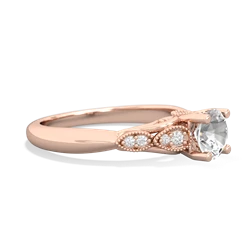 White Topaz Antique Elegance 14K Rose Gold ring R3100