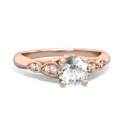 White Topaz Antique Elegance 14K Rose Gold ring R3100