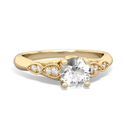 White Topaz Antique Elegance 14K Yellow Gold ring R3100