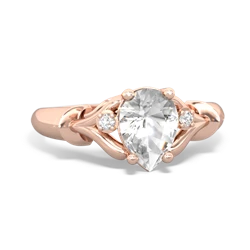 White Topaz Precious Pear 14K Rose Gold ring R0826