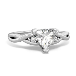 White Topaz Trillion Twist 14K White Gold ring R2104