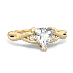 White Topaz Trillion Twist 14K Yellow Gold ring R2104