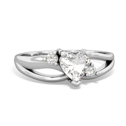 White Topaz Split Band Swirl 14K White Gold ring R2130