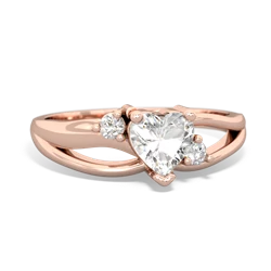 White Topaz Split Band Swirl 14K Rose Gold ring R2130