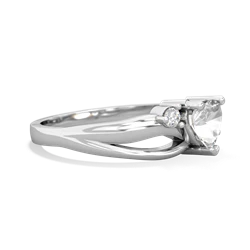 White Topaz Split Band Swirl 14K White Gold ring R2130