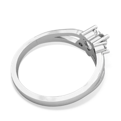 White Topaz Split Band Swirl 14K White Gold ring R2130