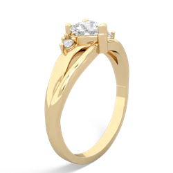 White Topaz Split Band Swirl 14K Yellow Gold ring R2130