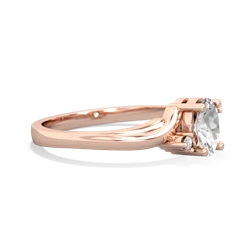 White Topaz Elegant Swirl 14K Rose Gold ring R2173