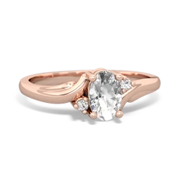 White Topaz Elegant Swirl 14K Rose Gold ring R2173