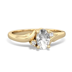 White Topaz Elegant Swirl 14K Yellow Gold ring R2173