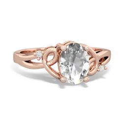 White Topaz Swirls 14K Rose Gold ring R2347