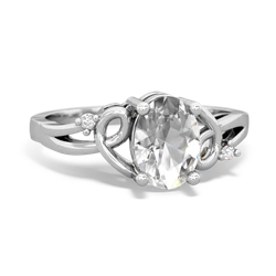 White Topaz Swirls 14K White Gold ring R2347