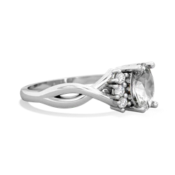 White Topaz Victorian Twist 14K White Gold ring R2497