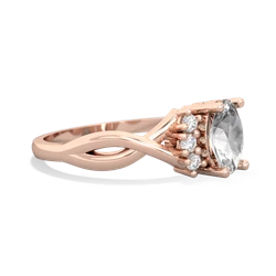 White Topaz Victorian Twist 14K Rose Gold ring R2497