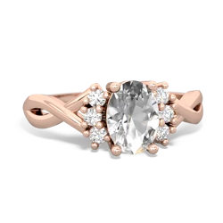 White Topaz Victorian Twist 14K Rose Gold ring R2497